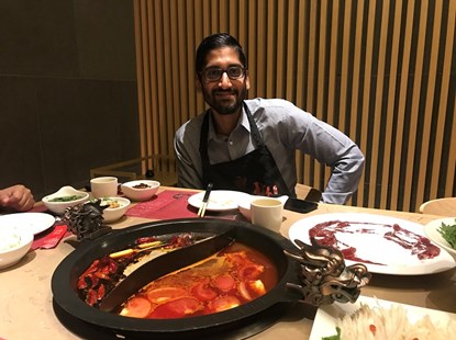 Shane with a hotpot